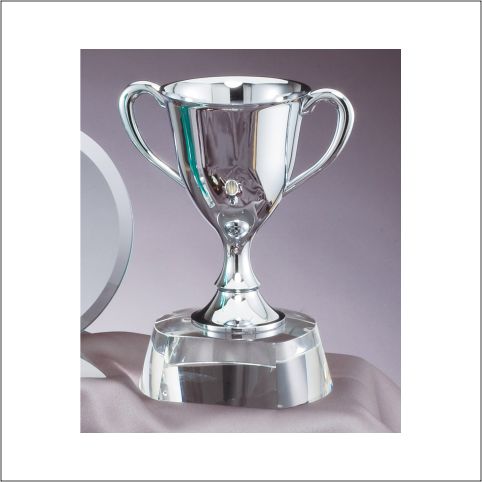**SILVER CUP ON CRYSTAL BASE