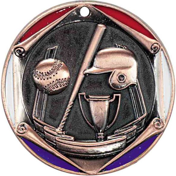 BASEBALL 2" MEDAL BRONZE