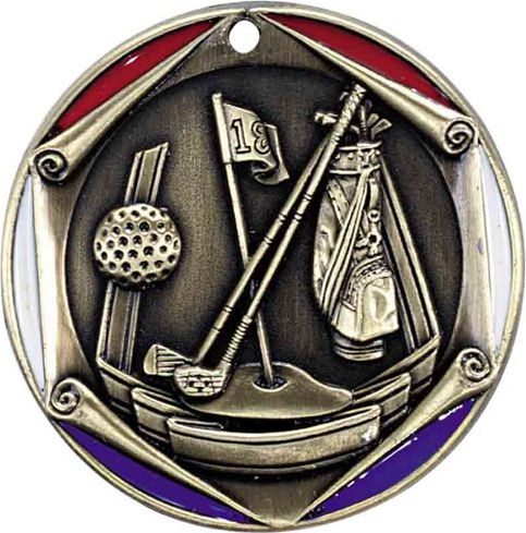 GOLF 2" MEDAL GOLD