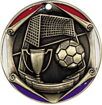 SOCCER 2" MEDAL GLD